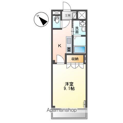 パルティールK(1K/1階)の間取り写真