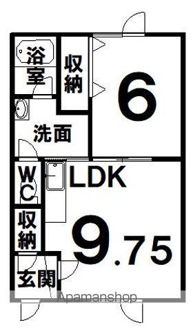 ミレニアムハイツ(1LDK/1階)の間取り写真