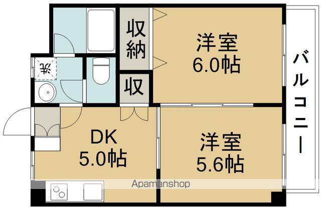 ボヌール2(2DK/1階)の間取り写真