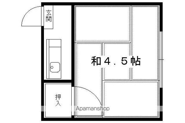四条ハイツ(1K/3階)の間取り写真