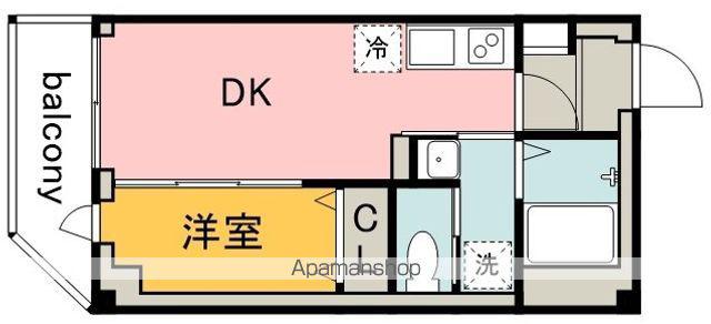 BCASA調布サウス COURT 2ND(1DK/3階)の間取り写真