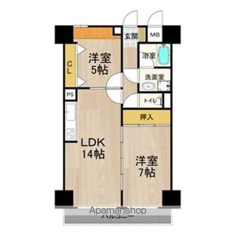 パークモダン住之江公園(2LDK/2階)の間取り写真