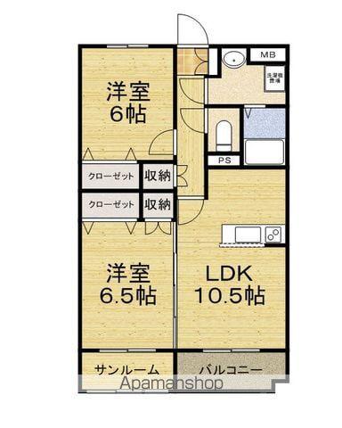 グリーンスクエア(2LDK/3階)の間取り写真