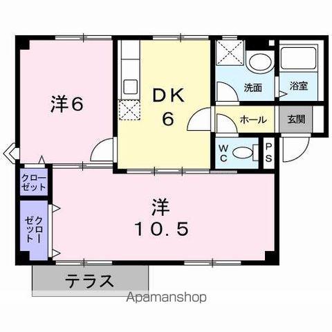 プラドール裕A(2DK/1階)の間取り写真