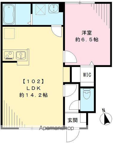 ネクスト伊奈平(1LDK/1階)の間取り写真