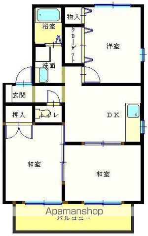 セジュール秋月 A(3DK/2階)の間取り写真