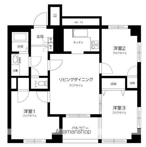 成加パラシオン(3LDK/7階)の間取り写真
