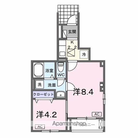 東海道本線 西岐阜駅 徒歩15分 3階建 築2年(2K/1階)の間取り写真
