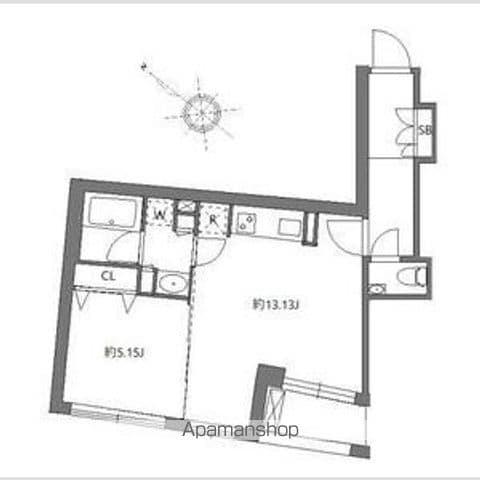 フラッフィー日本橋浜町(1LDK/7階)の間取り写真