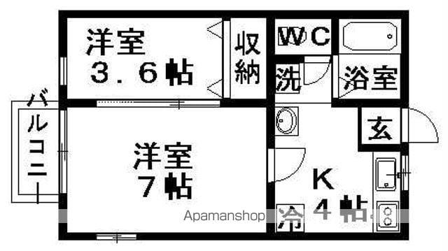 エクセレントC(2K/2階)の間取り写真