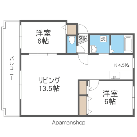 パークハイツG(2LDK/4階)の間取り写真