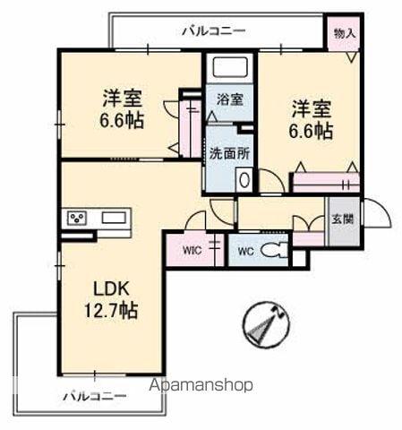 シャーメゾン宇多津 C棟(2LDK/2階)の間取り写真