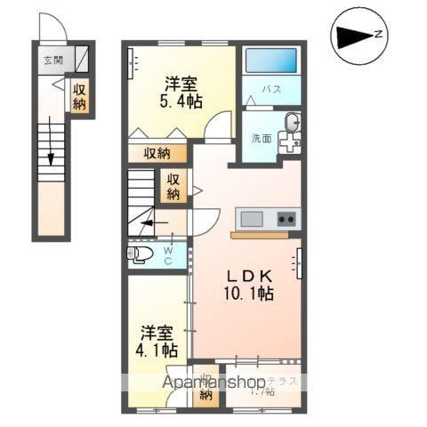 プリーモⅡ(2LDK/2階)の間取り写真