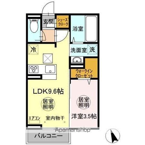コージーコート・エーデル(1LDK/1階)の間取り写真