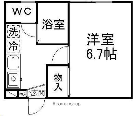 グランディール子平町(1K/1階)の間取り写真