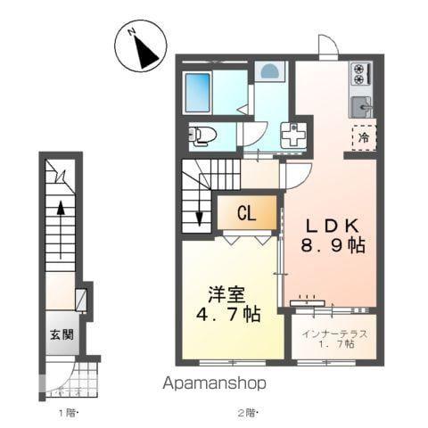 スターテラスⅡ東川口町(1LDK/2階)の間取り写真
