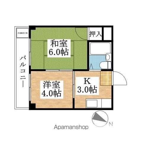 コーポ園城(2K/3階)の間取り写真