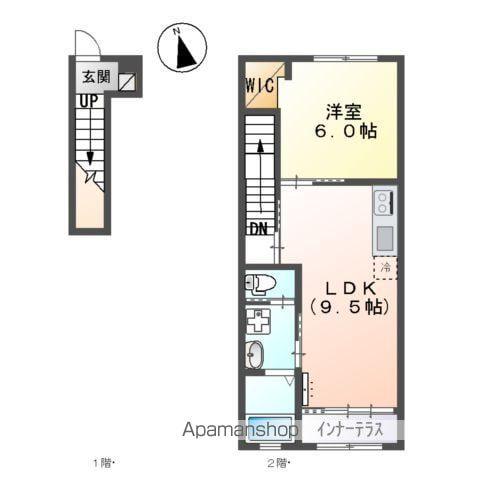 ブリスヒルズ坊金(1LDK/2階)の間取り写真