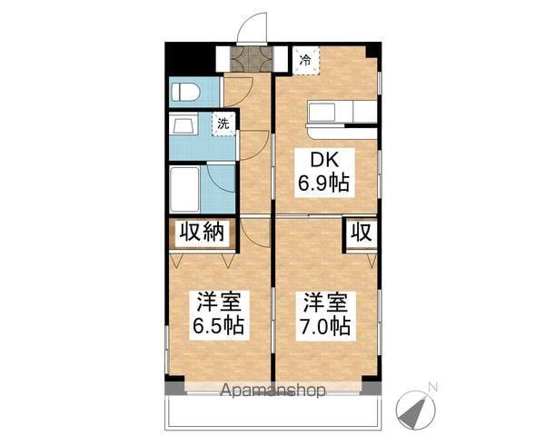 カーサソラーレ(2DK/3階)の間取り写真