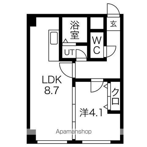 シングルステージ北大前(1LDK/3階)の間取り写真