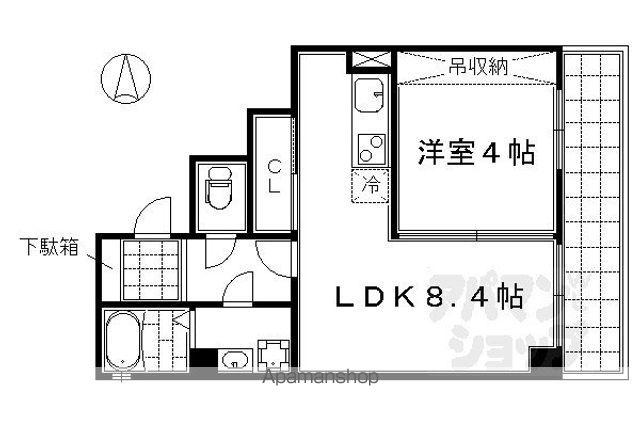 アイカーサ麩屋町(1LDK/4階)の間取り写真