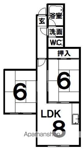 三谷マンション(2LDK/1階)の間取り写真