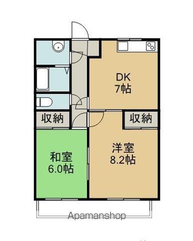 シードルハイツⅢ(2DK/4階)の間取り写真