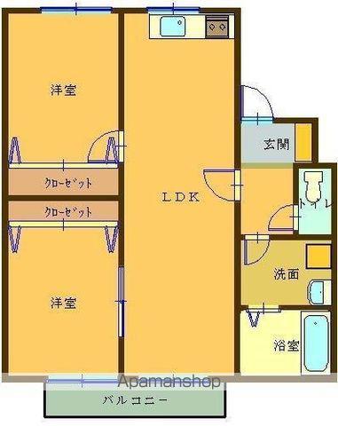 ホワイトバーチ(2LDK/1階)の間取り写真