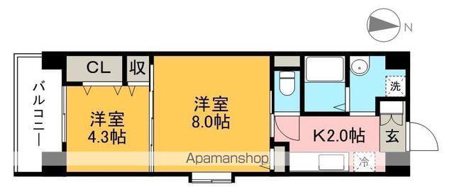 ポラリス(2K/1階)の間取り写真