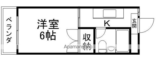 上杉サニーコーポA(1K/3階)の間取り写真
