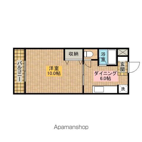 ホリエハイツ(1DK/2階)の間取り写真