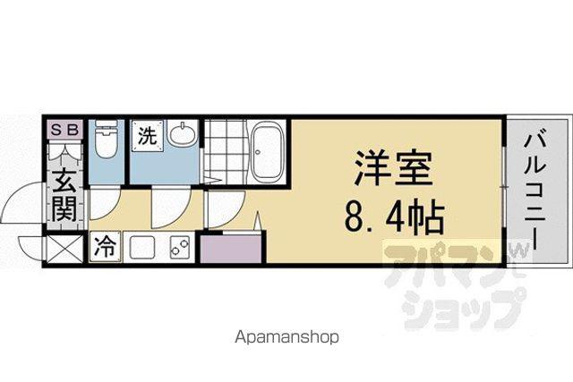 CREST TAPP京都太秦天神川DEX I(1K/5階)の間取り写真