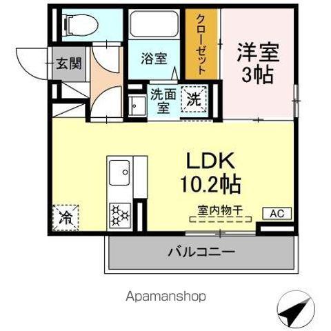 ディアライズ清瀬町(1LDK/1階)の間取り写真