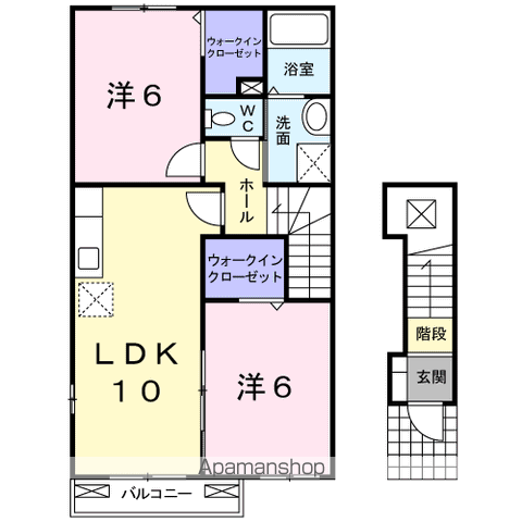 ベル・ブローテⅡ(2LDK/2階)の間取り写真