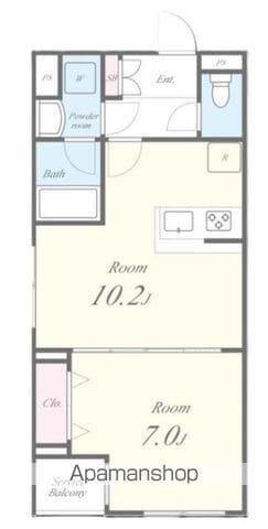 RESIDENCE KOENJI SQUAREレジデンスコウエ(1LDK/1階)の間取り写真