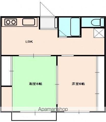 ELIS-U(2DK/2階)の間取り写真