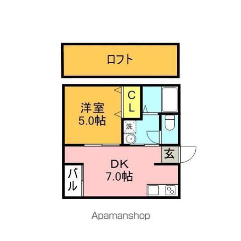 グランディール箱崎(1DK/1階)の間取り写真