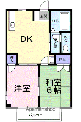ニューシティ大町Ⅰ(2DK/2階)の間取り写真