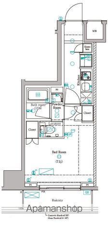 DIPS赤羽RESIDENCE(1K/6階)の間取り写真