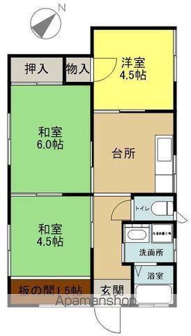 第2中央ハイツ(3K/1階)の間取り写真