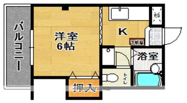 メゾンキャンパスⅡ(ワンルーム/2階)の間取り写真