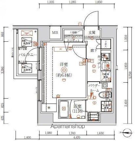 アルテシモ リーノ(1K/4階)の間取り写真