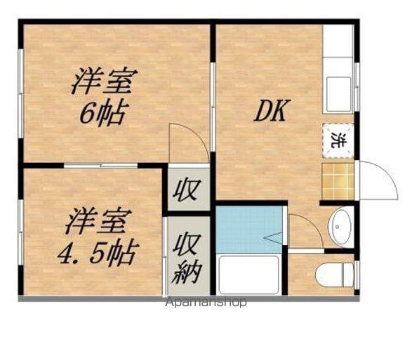 ラ・ルーナ(2DK/1階)の間取り写真