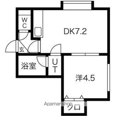 グランシャリオ北大(1DK/3階)の間取り写真