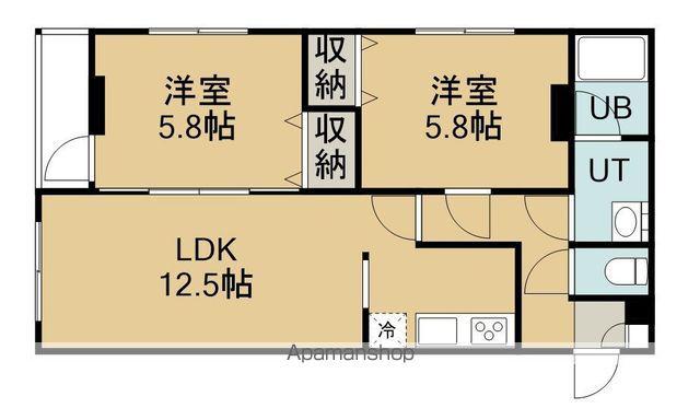 ソシアルマンション・リードⅠ(2LDK/1階)の間取り写真