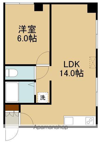 ヒルトン函館新川(1LDK/3階)の間取り写真