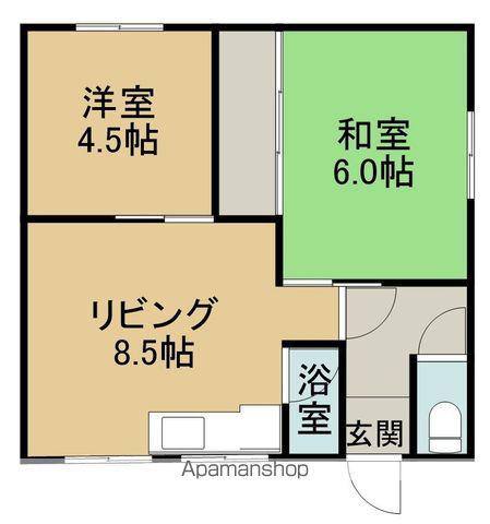 白樺荘(2DK/1階)の間取り写真