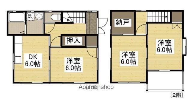 山陽本線 福山駅 バス乗車時間:7分 近大付属高等学校中学校前バス停で下車 徒歩14分 2階建 築25年(3SDK)の間取り写真