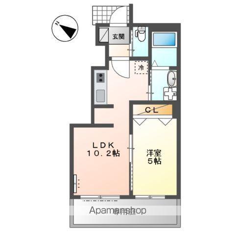 宮前区平2丁目アパート(1LDK/1階)の間取り写真