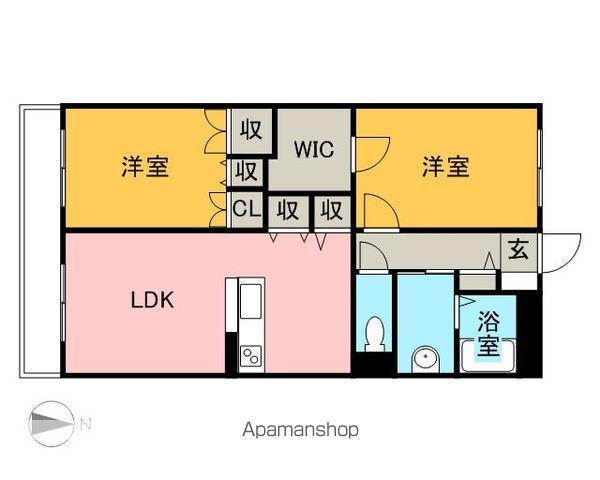 フレグランス(2LDK/2階)の間取り写真